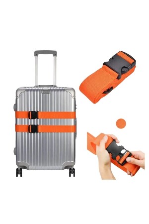 4 Adet Turuncu Renk Valiz Bavul Emniyet Kemeri Bütün Valizlere Uyar En 4cm - 1