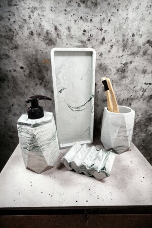 مجموعة حمامات من المربون من 4 قطع من الخرسانة BM-228 - betonmall