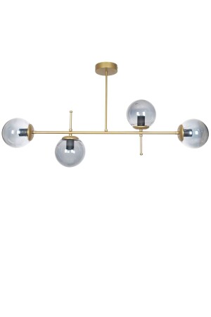 مـنـز-شيلـو تصميم فاخر حديث طراز الذهب لون الزجاج المدخن السقف فوق طاولة الطعام - غرفة المعيشة 4 قطع شمعة CELL887 - Fer Avize