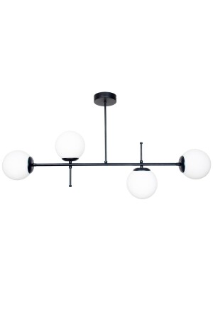 مـنـز-شيلـو تصميم فاخر حديث ألوان سوداء زجاجية بيضاء سقف فوق طاولة الطعام - غرفة المعيشة 4 قطع شمعة CELL887 - Fer Avize