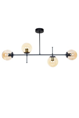 مـنـز-شيلـو تصميم فاخر حديث لون أسود عرق زجاجي سقف فوق طاولة الطعام - غرفة المعيشة 4 قطع شمعة CELL887 - Fer Avize