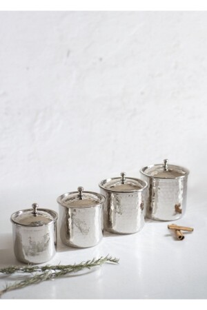 مجموعة من النحاس من النحاس المطبوعة باللون الفضي المطرقة (حزمة 4) CKCBHRTTKM - Bakır Concept