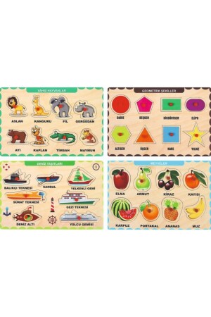 مجموعة القزمات المعدنية من الجيزو التعليمية مع حامل خشب 4 قطع - Maketçiniz