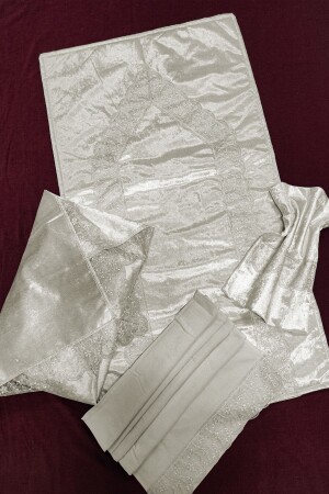 مجموعة من طوابق الصلاة من طقم 4 قطعة اقتصادية طقم طوابق الصلاة من طقم - حزمة الالتزام - كريم - Çt Çeyizci Tekstil