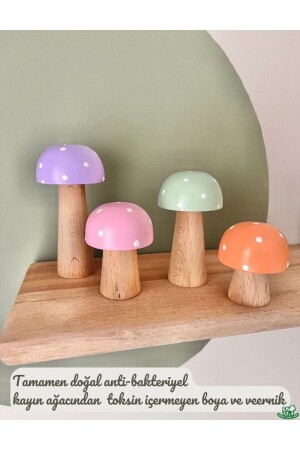 مجموعة من 4 ألعاب فطرية عضوية من الخشب الخشبية التصوير الصورية إطلاق النار غرفة الأطفال هدية - Doru