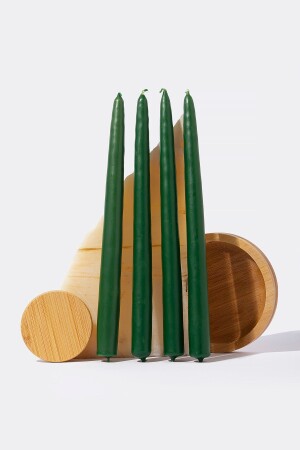مجموعة من 4 شموع شمعة خضراء - Gizemli Home