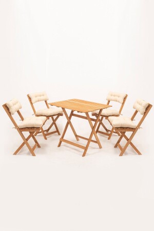 4-in-1 gepolsterter Balkon-Garten-Küchen-Bistro-Set, klappbarer Tisch-Stuhl MY0021802 - 2