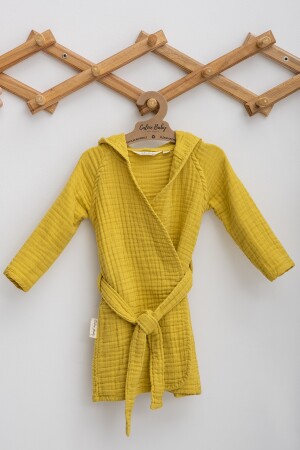 4 Kat Müslin Çocuk Bornozu - Hardal TYC00136230517 - Caline Baby