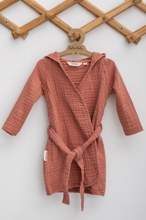 4 Kat Müslin Çocuk Bornozu - Kiremit TYC00136238362 - Caline Baby