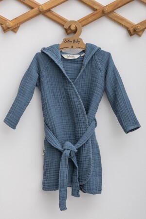 4 Kat Müslin Çocuk Bornozu - Navy TYC00136232994 - Caline Baby