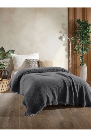 4-lagige Musselin-Tagesdecke / Hecht (200 x 220) - Oteks Home Collection