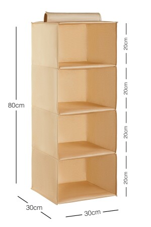 4-lagiger beigefarbener Fischgräten-Hängeschrank, zusammenklappbarer Organizer - 4