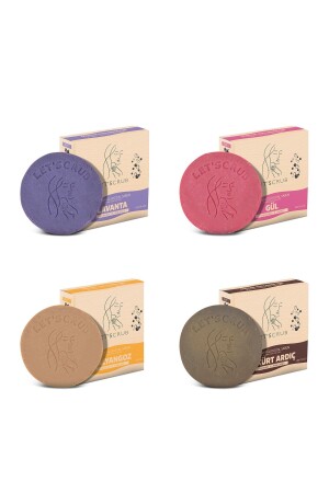 زيت الزيتون الطبيعي 4 قطع صابون مجموعة اللافندر وردة ثعلب الكبريت المزمنة LSCRUBSABUNSETI4X - LET'SCRUB