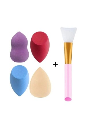 4 Make-up-Schwämme und 1 Maskenspatel (WASCHBAR) - 2