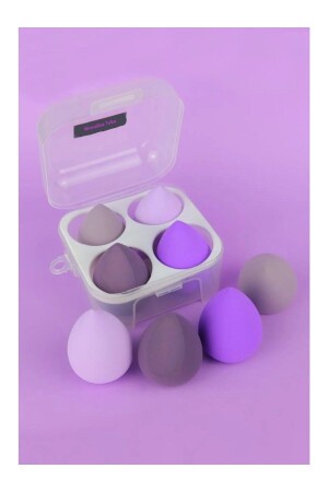 مجموعة من 4 أسفنجات تجميل مع صلبة مزيجة من اللون - Monalisatoka