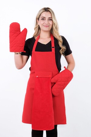 مجموعة من 4 أرفاق مطبخ من نجمة MNZ مع مناشفة معلقة (2 قفازات) - Sevilya
