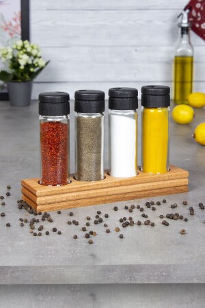 مجموعة من العطور من 4 قطع MNZ-Sirius، مجموعة من العطور من 4 قطع مع قفزة خشبية EtkaDizayn0031 - ETKA