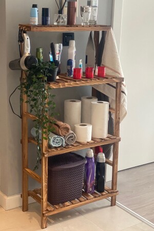 منظمة الحمام من الخشب 4 طبقات رف الحمام حامل الحمام Mob182 hd663 - webotto 8