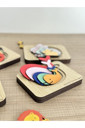 مجموعة تعليميّة قابلة للإزالة 4 قطع Montessori Set Puzzle Toy Education 4 Piece Set KP1 - Karter İnovasyon