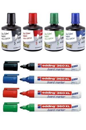 4 nachfüllbare Edding-Marker und 4 Farben 100 cc Markertinte Brons siriderya100ccx4 - 1