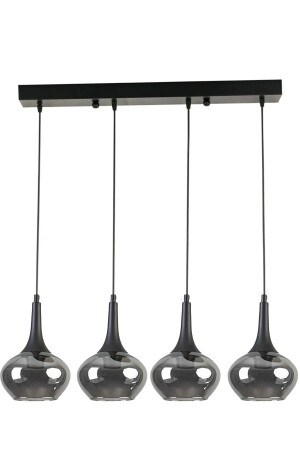 غرفة المعيشة - المطبخ - غرفة النوم ذات اللون الأسود صف 4 قطع مع شمعة زجاجية مدخنة NRO32 - Modavize