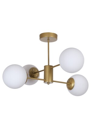 منز-أوسكار تصميم فاخر حديث ملابس الألوان القديمة القضية الزجاج الأبيض غرفة المعيشة - المطبخ - غرفة النوم 4 قطع شمعة OSC45254 - Fer Avize