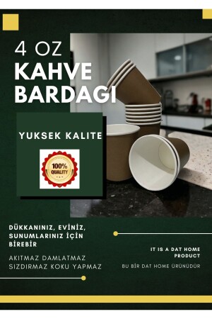 4 OZ KARTON BARDAK 100 ADET -YÜKSEK KALİTE-TÜRK KAHVESİ - SHOT BARDAĞI - 2