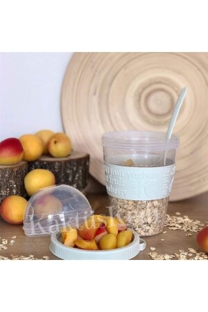 4 „Prepare and Go“-Behälter für Fruchtjoghurt mit Deckel und Löffel | - 8