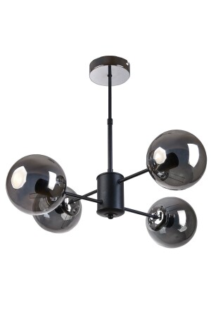 م.ن.ز-بول تصميم عصري غرفة المعيشة غرفة الطعام المطبخ الأسود اللون المدمج الزجاجية مصباح معلق 4 قطع شاندلي S4121 - Modavize