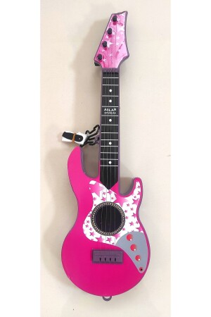 4 Saiten rosa elektrische Spielzeuggitarre Musik My Friend Kindergitarre stimmbar 50 cm. - 2