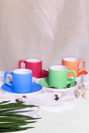 مجموعة من 4 أكواب ملونة و حديقة الزهور ST_P305699 - Seraclass