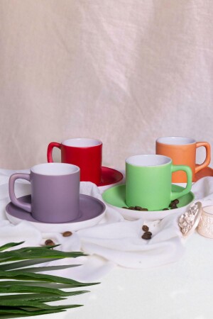 مجموعة من 4 كوبات ملونة و البرتقال والشمس والخضراء والحمراء ST_P305700 - Seraclass