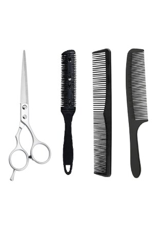 4 Stück 6 Zoll 16. 5 cm Professionelle Friseur Friseur Haar Schnurrbart Schere Set Gerade Schere Rasiermesser Kamm Kämme - 1