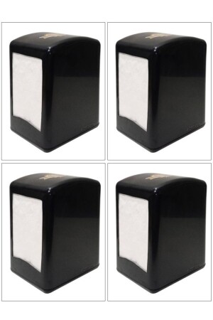 4 Stück schwarze Tischserviettenhalter, doppelseitiger Feder-Serviettenspender, Restaurant-Serviettenautomat, 5yabn28052023 - 2