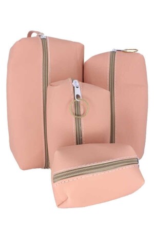 4-teilige Matroschka-Make-up-Tasche in Rosa - Moon Shopping