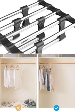 ® 4-teiliger beweglicher Schrank-Organizer für Hosen, Krawatten, Schals, mehrlagiger Kleiderbügel-Organizer PRA-5437238-1751 - 11