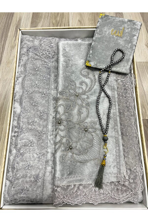4-teiliges Gebetsteppich-Set, Mitgift-Paket im Karton, Braut- und Bräutigam-Set mit Samtschnürung, 70 x 120 - 2
