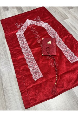 4-teiliges Gebetsteppich-Set, Mitgift-Paket im Karton, Braut- und Bräutigam-Set mit Samtschnürung, 70 x 120 - 8