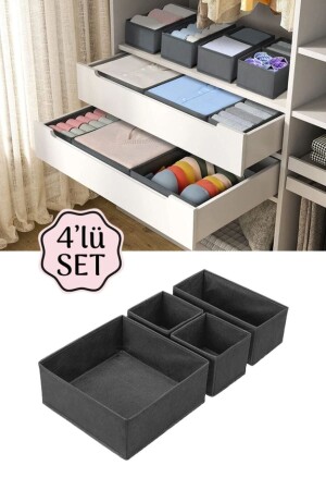 4-teiliges Kleiderschrank- und Schubladen-Organizer-Set für Kleidung, Socken und Unterwäsche - 1