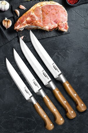 4-teiliges Küchenmesser-Set, Fleisch, Brot, Gemüse, Obst, Messer LAZBİSAX1 - 5