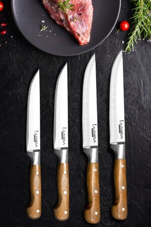 4-teiliges Küchenmesser-Set, Fleisch, Brot, Gemüse, Obst, Messer LAZBİSAX1 - 7