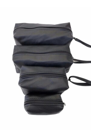 4-teiliges Matroschka-Make-up-Taschen-Set, Schwarz - Moon Shopping