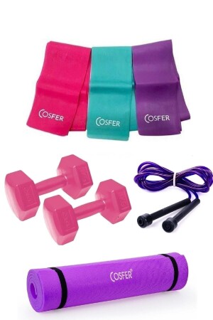 4-teiliges Pilates-Set in lila Farbe - 1