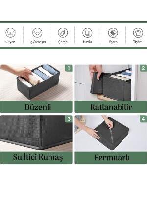 4-teiliges Schubladen-Organizer-Box-Set – Schrank-Organizer-Aufbewahrungsbox Anthrazit - 4