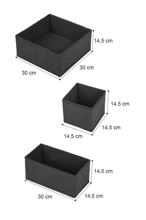 4-teiliges Schubladen-Organizer-Box-Set – Schrank-Organizer-Aufbewahrungsbox Anthrazit - 6