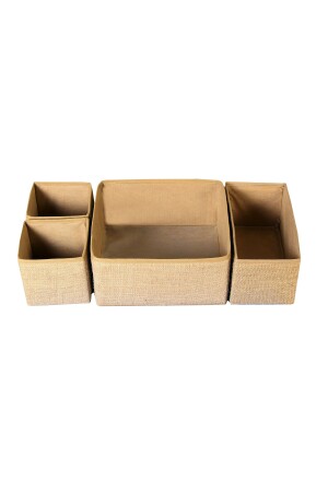 4-teiliges Schubladen-Organizer-Set aus Jute 88 - 4