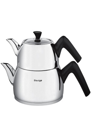 4 Turkish Tea 18-10 Paslanmaz Çelik Çaydanlık Takımı Büyük Boy St-501 - Stevig