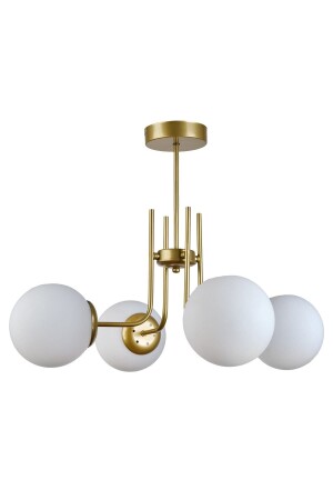 م.ن.ز-فيانغ تصميم حديث غرفة المعيشة غرفة الطعام المطبخ الأثرية اللون الأبيض الزجاجي مصباح معلق 4 قطع الشنابل V3246 - Modavize