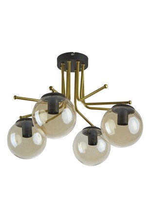 غرفة المعيشة - المطبخ - غرفة النوم الأثرية اللون العسل الزجاج 4 قطع الشنارة VZV553 - Modavize