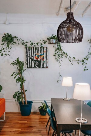 مصباح معلق من الخيزران من الخيزران: سويسري براون 40 سم 00043 - rattam